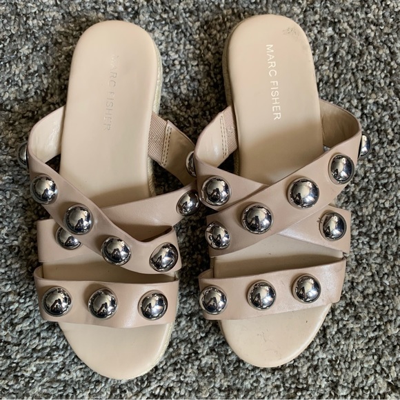 Marc Fisher Prisca Ball Studded Espadrilles Sandals Size 6 - Picture 6 of 10